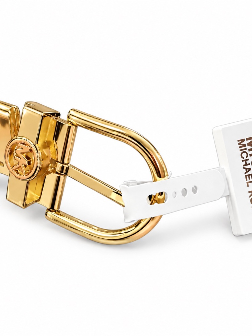 Michael Kors Tan Brown Reversible Logo Belt with Gold Buckle - Picture 6 of 7